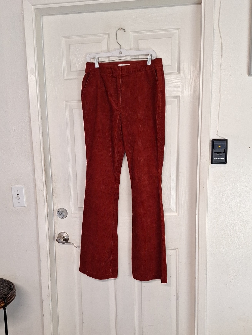 Boden Corduroy Flare Trouser Pants Blood Orange Women 8 Long